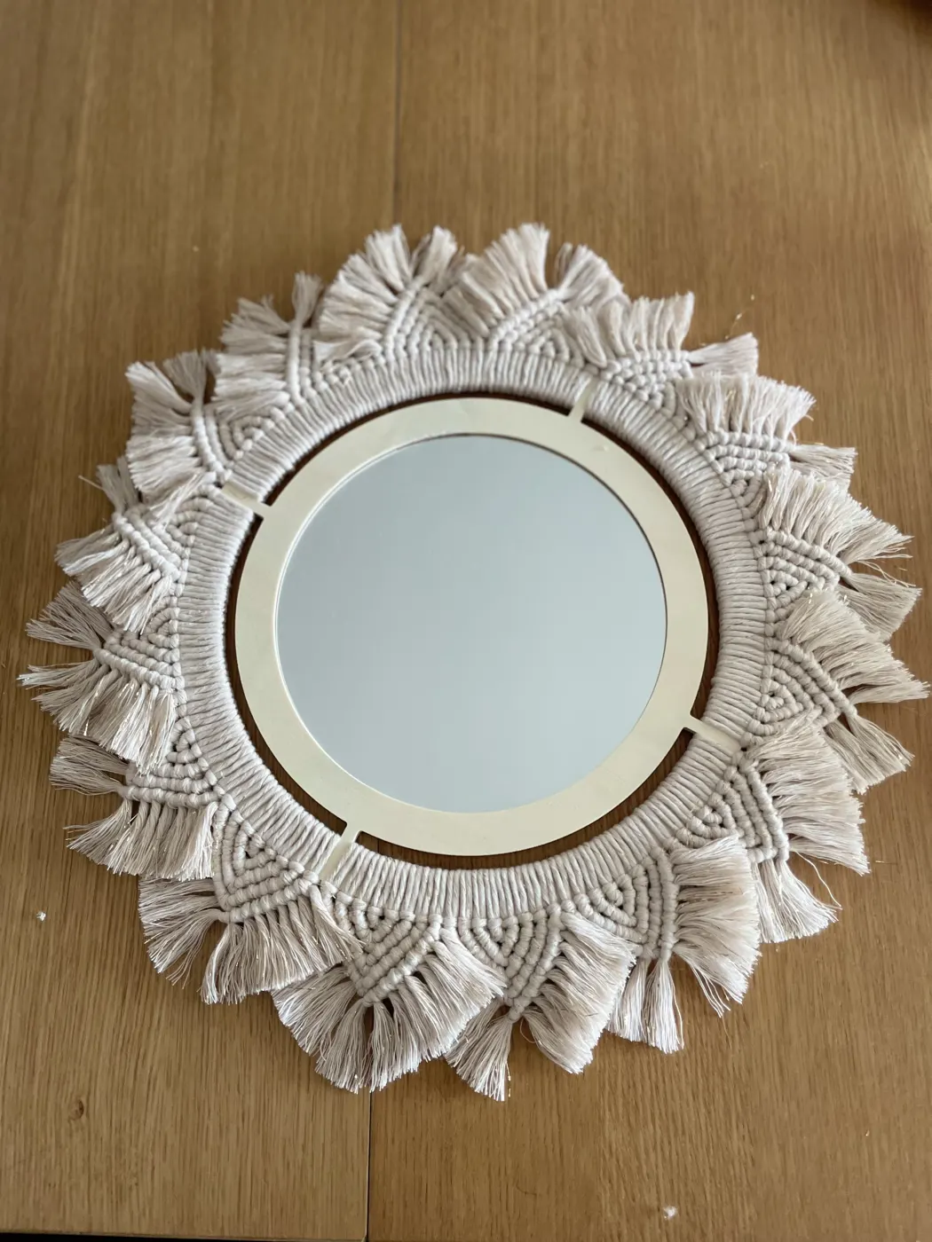 Miroir en macramé